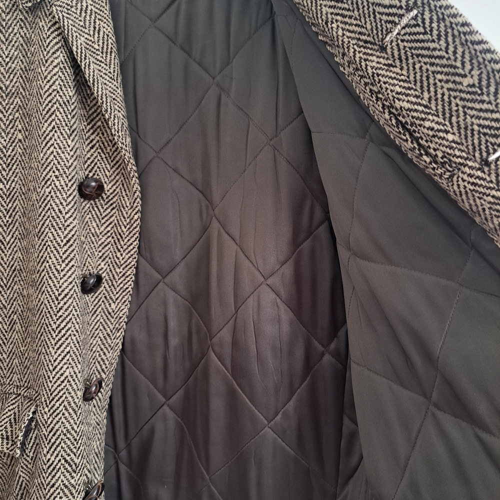 Men's Herringbone Wool Coat